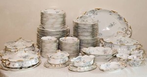 Haviland Frenchh Potter China Service  Huge Group Blue Floral Pattern