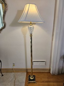 Stunning Waterford Crystal Pineapple Floor Lamp Brass & Stone Base