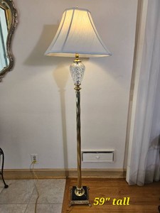 Stunning Waterford Crystal Pineapple Floor Lamp Brass & Stone Base