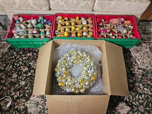 Variety of Vintage Christmas Tree Ornaments 50s approximate era some older