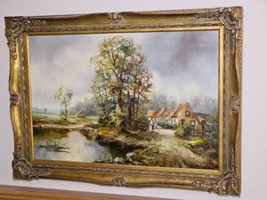 Vintage Viktor Maituch German Cottage Scene