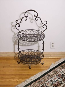 Two-Tiered Scrolled Iron Fruit Basket