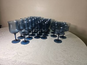 Vintage Lenox Mist Blue Stemware (Water, Wine, Champagne)