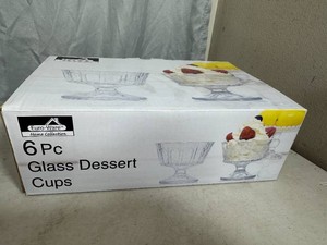New 6 pc Glass Dessert Cup Set