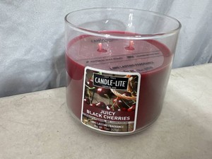 New Candle-Lite Juicy Black Cherries Double Wick Candle
