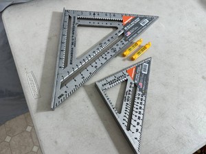 2 New Swanson Aluminum Speed Squares and Bubble Levels - 12 inch and 7 inch