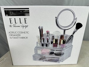New Elle Cosmetics Acrylic Organizer with Vanity Mirror
