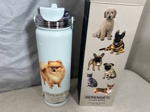 New Serengeti Vacuum Insulated Stainless Steel Water Bottle - Pomeranian Dog