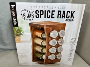 New Kamenstein 16 Jar Spice Rack FILLED with Spices