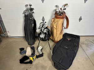Large Lot of Approx 51 Golf Clubs Take What You Want Golf Clubs and Bags