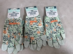 3 New Pairs of Leather Palm Gardening Gloves