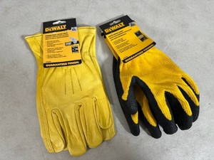 New Dewalt Leather Work Gloves and Coated Gripper Gloves