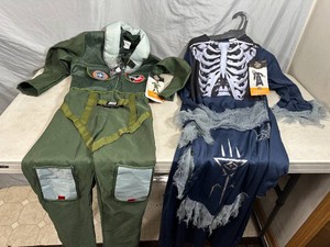 2 New Kids Halloween Costumes - Fighter Pilot and Spirit Reaper