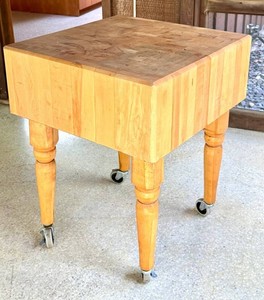 Butcher Block Rolling Table