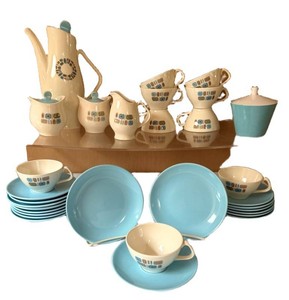 Vintage Canonsburg Pottery Temporama Atomic Tea Set
