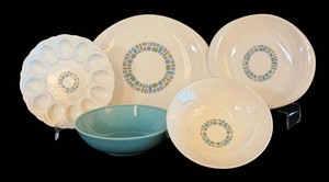 Vintage Mid Century Temporama Canonsburg Pottery Serving Dishes & Bowls (Lot of 6)