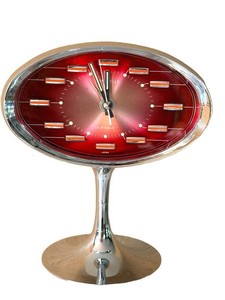 Vintage Caravelle 2 Jewels Space Age Desk Clock