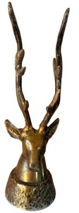 Deer Head Sculpture Brass Finish