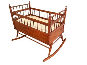 Vintage Wooden Baby Cradle Rocker