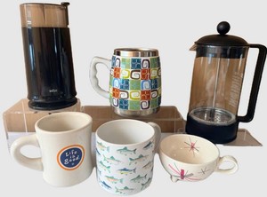 Coffee Press & Mug Mixed Lot Braun Bodum Life Is Good Nori