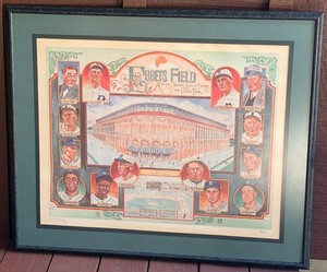 Baseball Print Ebbets Field Signed & Numbered 80300 Framed