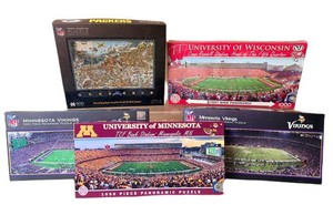 NFL Panoramic Jigsaw Puzzle Set of 5 Packers Vikings Minnesota Wisconsin