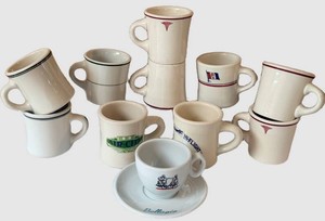 Restaurant Ware Coffee Mugs US Army Medical Corps, Pickands Mather & More (Lot of 11)