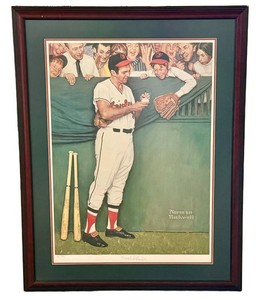 Framed Norman Rockwell Gee, Thanks, Brooks Limited Edition Baseball Print