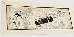 G - Framed 1927 Editorial Cartoon Drawing the Journal Engraver 30.5 X 13.75