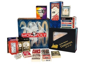 K - Board Game & Card Game Mixed Lot - Monopoly, Bicycle, Dice, Dominoes