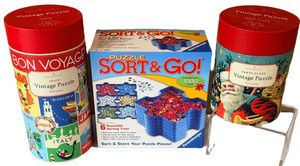 Puzzle Lot Ravensburger Sort & Go & Cavallini Vintage Puzzles