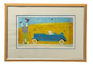 Limited Edition Serigraph Print Titled The Racing Car by British Artist Annora Spence.
