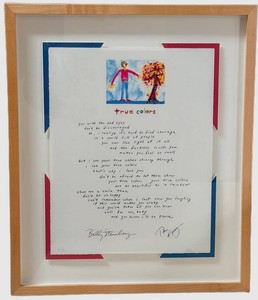 Framed Signed True Colors Lyric Art Print Billie Steinberg & Tom Kelly