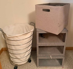 Storage Bins & Laundry Basket Mixed Lot