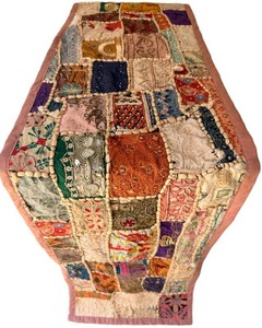 Patchwork Table Runner Handmade Indian Bohemian 61 X 16 in