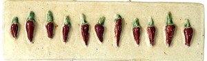 Ceramic Chili Pepper Wall Plaque 12 X 3.75 in