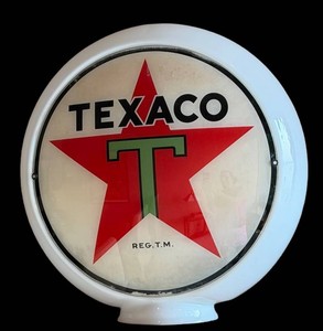 Vintage 1930s-1940s Texaco All-Glass Milk Glass Pump Globe