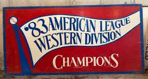 Old Comiskey Park Sign - Vintage 1983 American League Western Division Champions