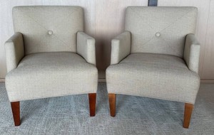LS - Accent Chairs - Pair of Upholstered Arm Chairs