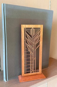 Frank Lloyd Wright Book & Frank Lloyd Wright Dana Thomas Sumac Hardwood Mini Screen