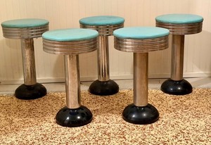 Vintage 1950s Diner Bar Stools from Bettys Pies - Set of 5