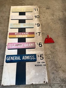Vintage Comiskey Park Stadium Ticket Pricing Metal Sign -  1991 Leslie Hindman Auction Provenance