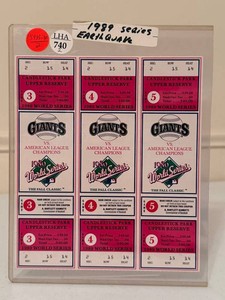 Vintage 1989 World Series Ticket Strip San Francisco Giants Candlestick Park