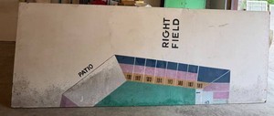 Original 1976 Old Comiskey Park Right Field Patio Hand-Painted Metal Seating Chart Sign - From the Historic 1991 Leslie Hindman Ballpark Auction (117 x 45)
