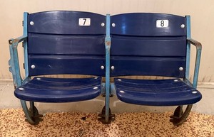 Authentic Vintage New York Yankee Stadium Unrestored Seating Pair - Seats 7 & 8