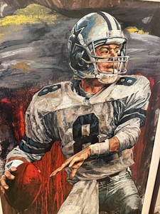 Stephen Holland Troy Aikman- Dallas Cowboys Hand-Embellished Limited Edition Canvas Gicle