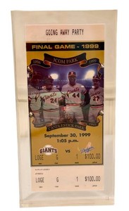 Baseball Ticket Display - San Francisco Giants Final Game 1999