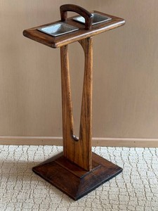 LS - Vintage MCM Wooden Smoking Stand