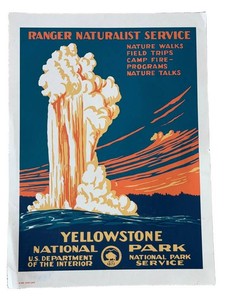 Vintage Poster - Yellowstone National Park Ranger Naturalist Service Doug Leen