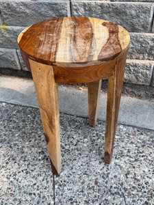Accent Table Solid Wood Round Side Table